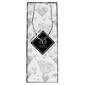 Elegant 60. Diamond Wedding Jubiläum Geschenktüte Für Weinflaschen (Rückseite)