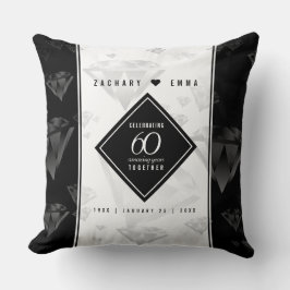 Elegant 60. Diamond Wedding Jubiläum Kissen