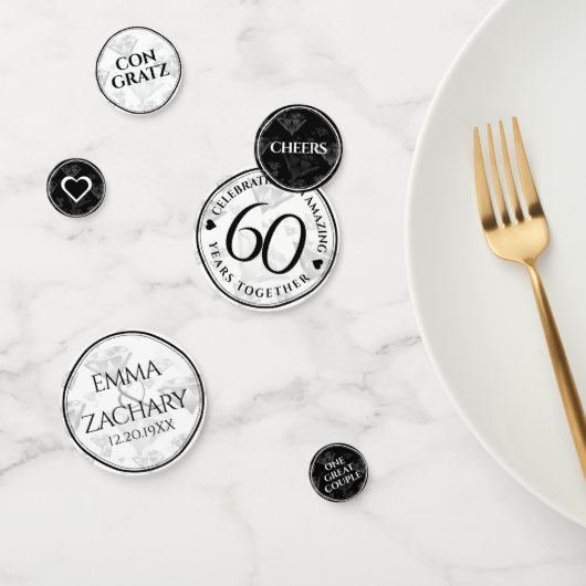 Elegant 60. Diamond Wedding Jubiläum Konfetti (Gruppe)