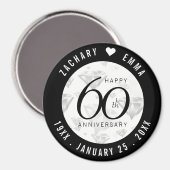 Elegant 60. Diamond Wedding Jubiläum Magnet (Vorderseite/Rückseite)