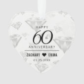 Elegant 60. Diamond Wedding Jubiläum Ornament (Vorderseite)
