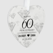 Elegant 60. Diamond Wedding Jubiläum Ornament (Vorderseite)