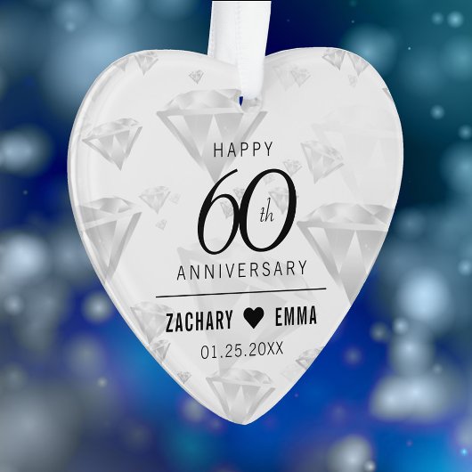 Elegant 60. Diamond Wedding Jubiläum Ornament