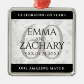 Elegant 60. Diamond Wedding Jubiläum Ornament Aus Metall (Vorne)