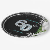 Elegant 60. Diamond Wedding Jubiläum Pappteller (Schrägansicht)