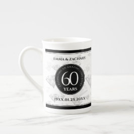 Elegant 60. Diamond Wedding Jubiläum Porzellantasse