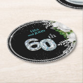 Elegant 60. Diamond Wedding Jubiläum Runder Pappuntersetzer (Angewinkelt)