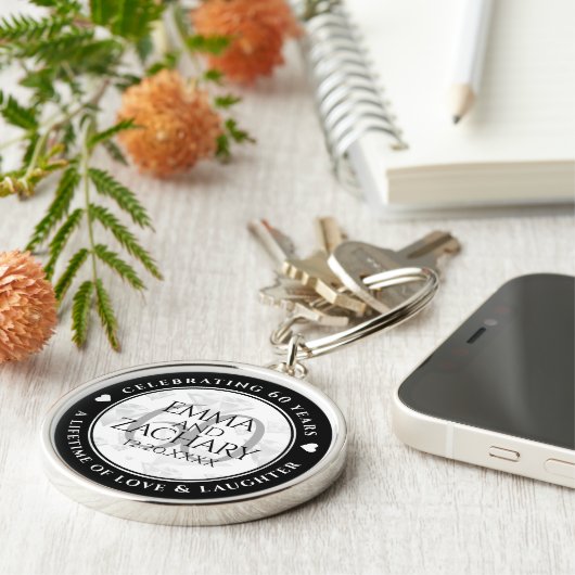 Elegant 60. Diamond Wedding Jubiläum Schlüsselanhänger (Seite)