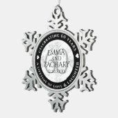 Elegant 60. Diamond Wedding Jubiläum Schneeflocken Zinn-Ornament (Rechts)