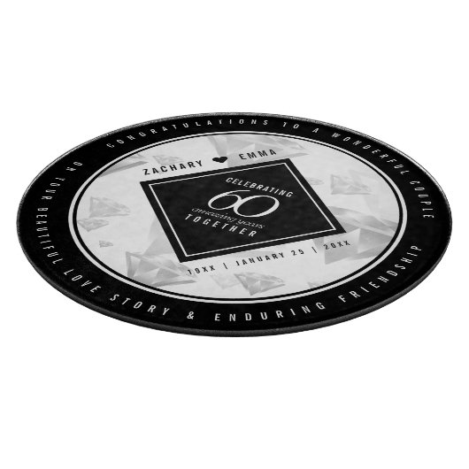 Elegant 60. Diamond Wedding Jubiläum Schneidebrett (Ecke)