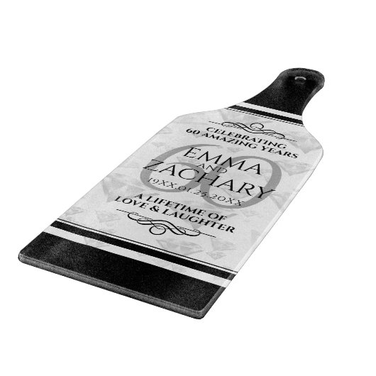 Elegant 60. Diamond Wedding Jubiläum Schneidebrett (Ecke)