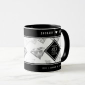 Elegant 60. Diamond Wedding Jubiläum Tasse (VorderseiteRechts)