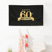 Elegant 60. Geburtstag Banner Hintergrund Black &  (Insitu)