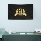Elegant 60. Geburtstag Banner Hintergrund Black &  (Messeveranstaltung)