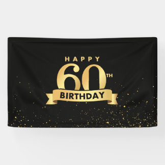 Elegant 60. Geburtstag Banner Hintergrund Black &