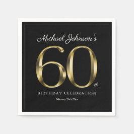 Elegant 60. Geburtstag Black Gold Klasse Custom Serviette