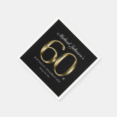 Elegant 60. Geburtstag Black Gold Klasse Custom Serviette (Ecke)