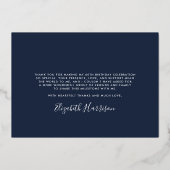 Elegant 60. Geburtstag Blue Foil Danke Karte (Rückseite)