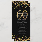 Elegant 60. Geburtstag Programm Gold Black Confett (Vorne/Hinten)