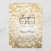 Elegant 60. Geburtstag Programm Gold Bokeh mit Men (Vorne/Hinten)