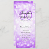 Elegant 60. Geburtstag Programm Lila Bokeh (Vorne/Hinten)