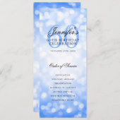 Elegant 60. Geburtstag Programm Navy Blue Bokeh (Vorne/Hinten)