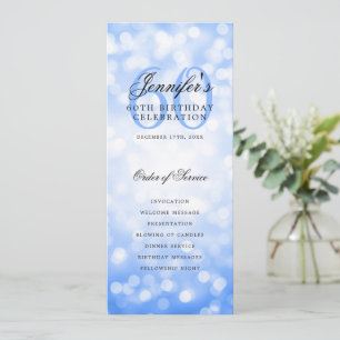 Elegant 60. Geburtstag Programm Navy Blue Bokeh