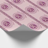 Elegant 60. Geburtstag Rose Gold Glitzer & Streife Geschenkpapier (Ecke)