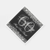 Elegant 60. Geburtstag Silver Bokeh Sparkle Lights Serviette (Ecke)