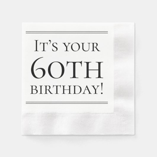 Elegant 60. Geburtstagspapier Napkins Serviette (Vorderseite)