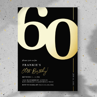 Elegant 60. Geburtstagsparty Einladung