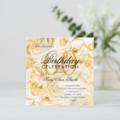Elegant 60. Geburtstagsparty Floral Gold (Stehend Vorderseite)