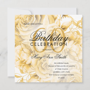 Elegant 60. Geburtstagsparty Floral Gold