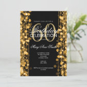 Elegant 60. Geburtstagsparty Glitzern Gold Einladung (Stehend Vorderseite)