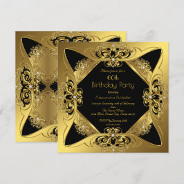 Elegant 60. Geburtstagsparty Gold Diamond Einladung