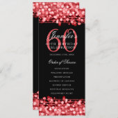 Elegant 60. Geburtstagsparty Programm Red (Vorne/Hinten)