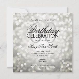 Elegant 60. Geburtstagsparty Silberner Glitzer Lig Einladung