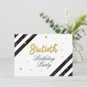 Elegant 60. Geburtstagsschrift Einladung (Stehend Vorderseite)