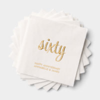 Elegant 60. Hochzeitstag Goldmedaille Napkins