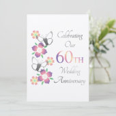 Elegant 60 Jahre Karte (Stehend Vorderseite)