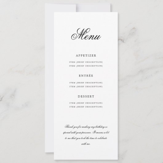 Elegant 60. Programm Silver Menu+Vielen Dank (Rückseite)