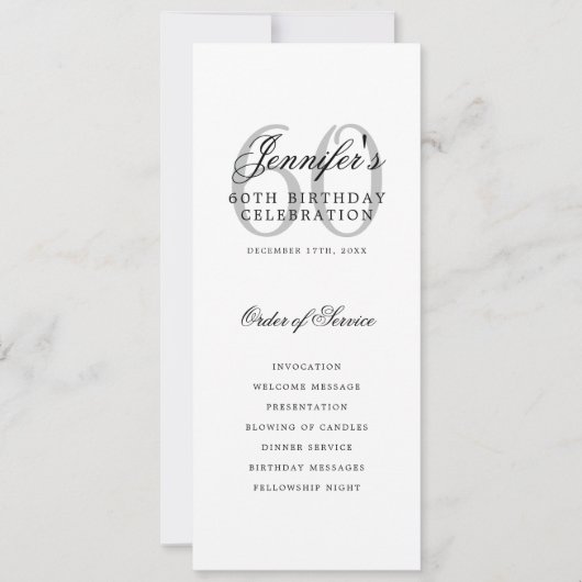 Elegant 60. Programm Silver Menu+Vielen Dank (Vorderseite)