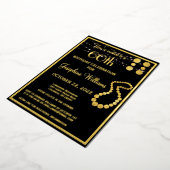 Elegant 60 Sixty Birthday Black REAL Gold Folieneinladung (Gedreht)