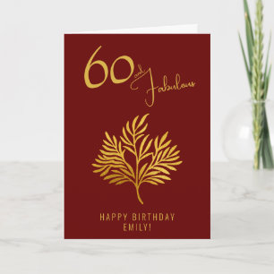 Elegant 60 und Fabelhaft Goldene Zweige 60. Geburt Karte