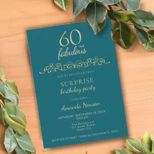 Elegant 60 und Fabelhaft Ornament 60. Geburtstag Einladung