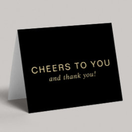 Elegant 60th Birthday Black Gold Dankeskarte