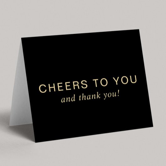 Elegant 60th Birthday Black Gold Dankeskarte