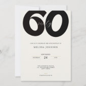 Elegant 60th Birthday Invitation - Minimal Style Einladung (Vorderseite)
