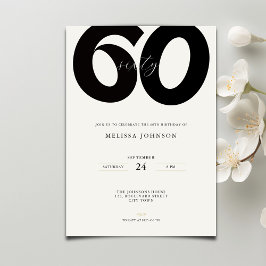 Elegant 60th Birthday Invitation - Minimal Style Einladung