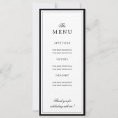 Elegant 60th Birthday Party Program + Menu  Einladung (Rückseite)